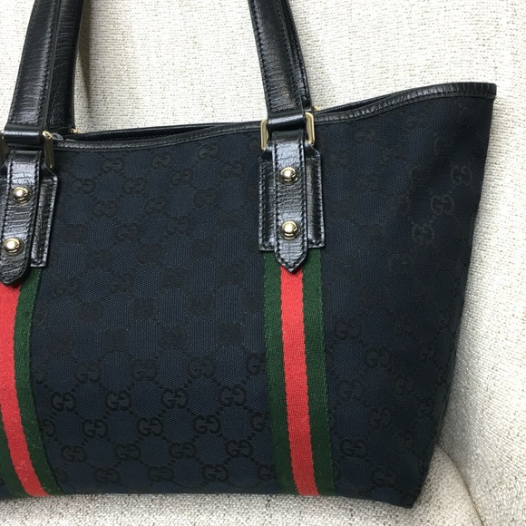 Authentic Gucci Sherry Line tote black monogram canvas - Picture 7 of 15